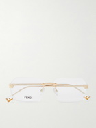 Fendi - Square-Frame Gold-Tone Optical Glasses