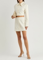 Clea Sabine Sequin-embellished Woven Mini Skirt Cream