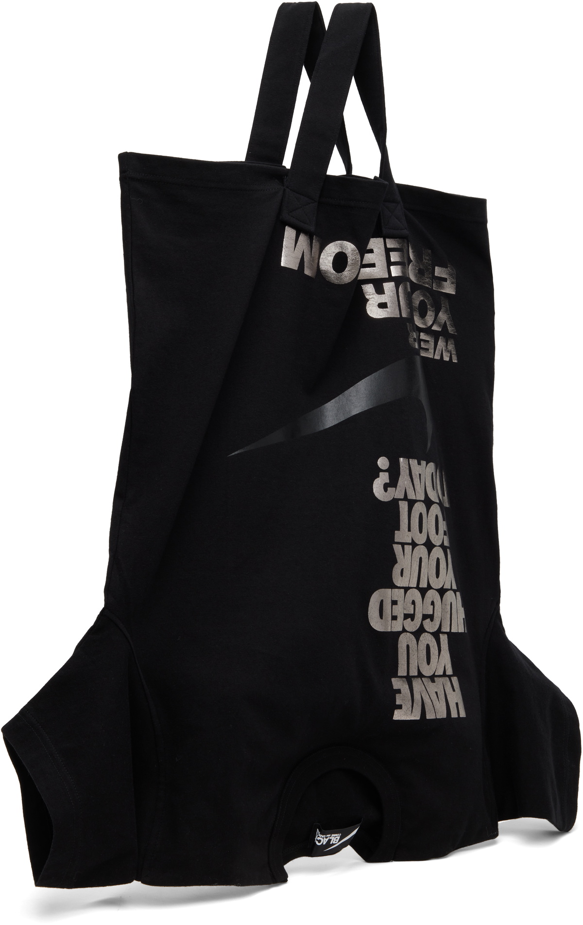 Black Comme des Garçons Black Nike Edition Cotton Jersey Print Tote