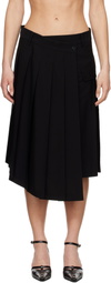 Feng Chen Wang Black Pleated Midi Skirt