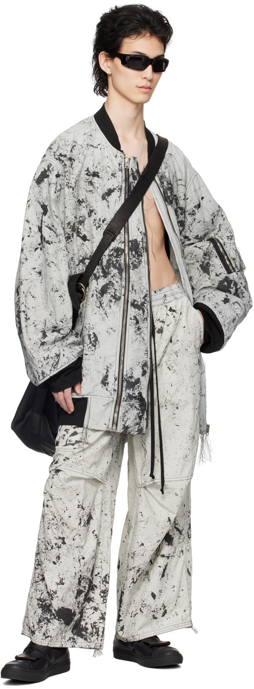 NICOLAS ANDREAS TARALIS Gray Oversized Bomber Jacket