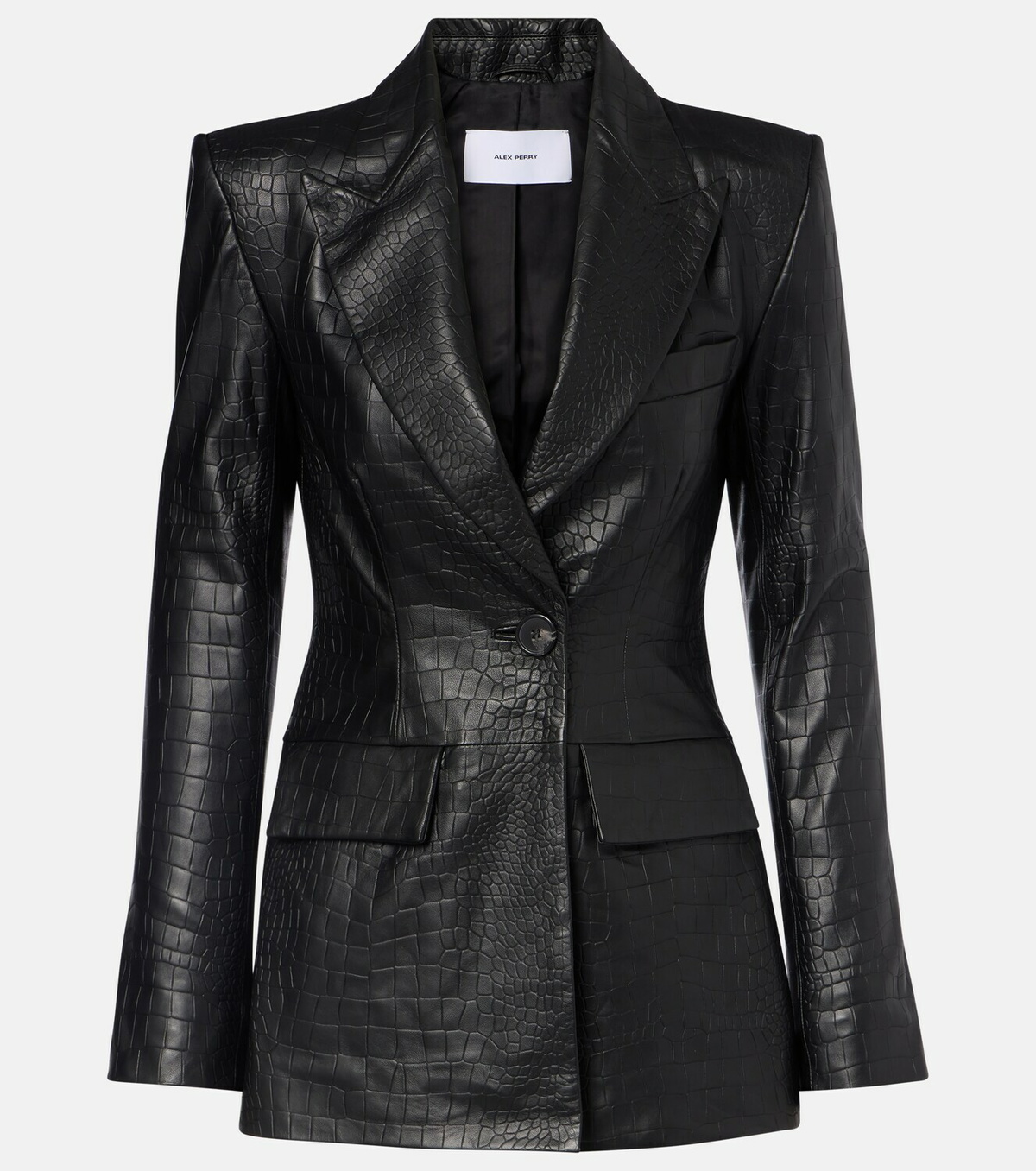Alex Perry Croc-effect leather blazer