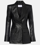 Alex Perry Croc-effect leather blazer