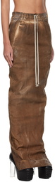 Rick Owens DRKSHDW Brown Pull On Pillar Denim Maxi Skirt