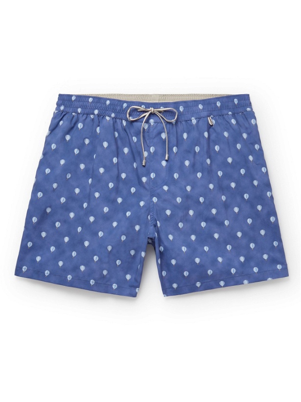 Photo: LORO PIANA - Mid-Length Printed Swim Shorts - Blue - L