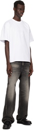 GANNI White Heavy Cotton Drop Shoulder Heart T-shirt