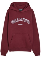 Tala Logo-embroidered Hooded Cotton-blend Sweatshirt Dark Red