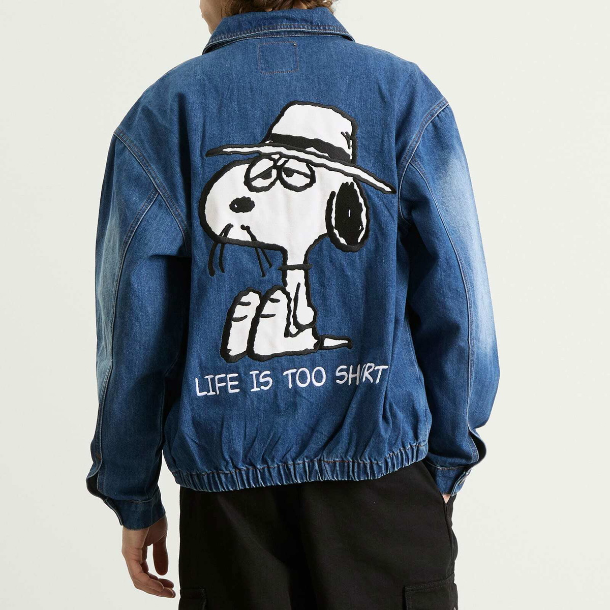 Butter Goods Men's x Peanuts Spike Denim Jacket in Distressed Indigo