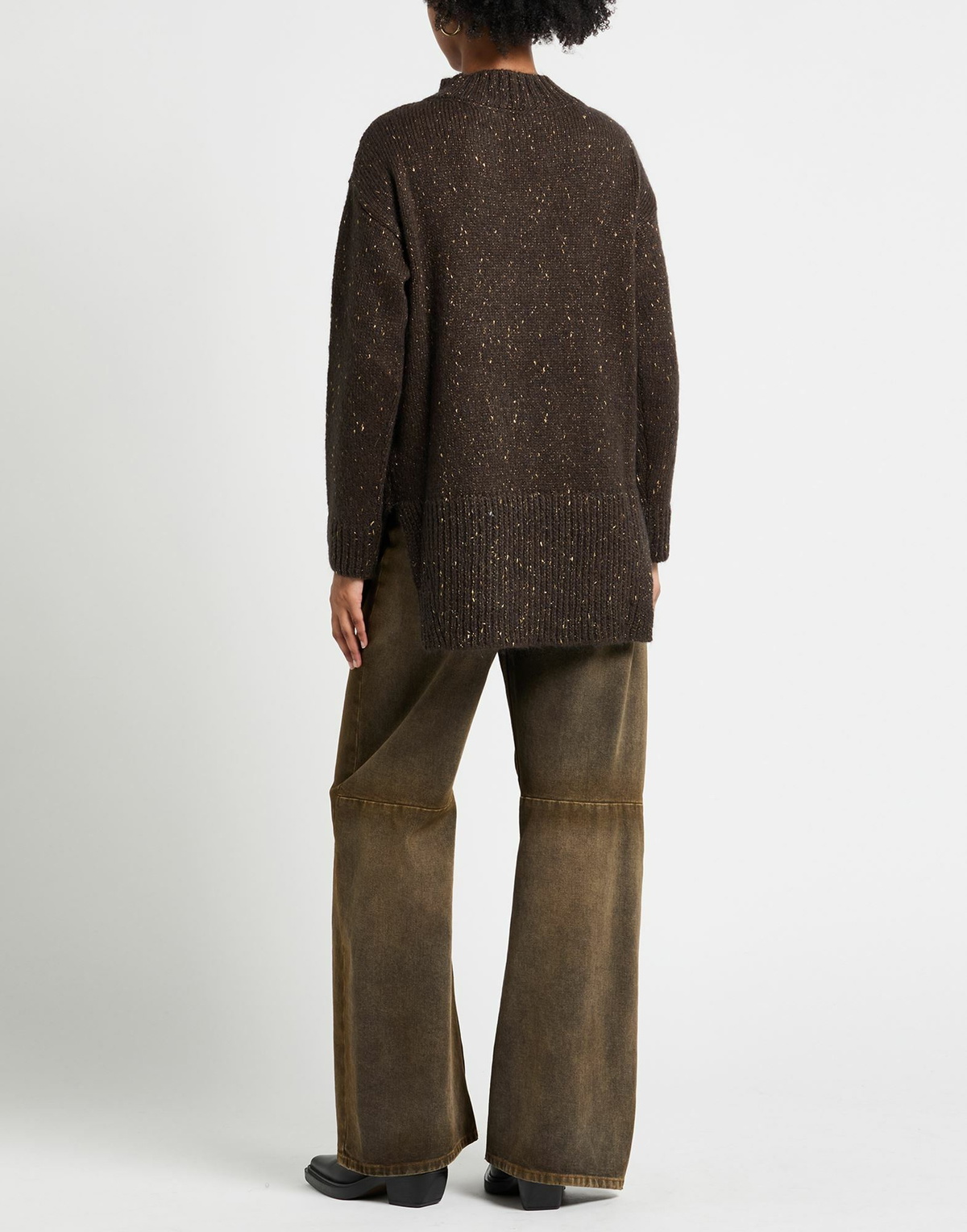 Manila Grace Womens Sweater Dark in Brown