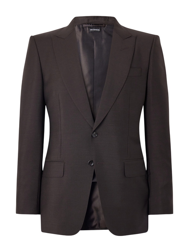 Photo: TOM FORD - O'Connor Mohair and Wool-Blend Suit Jacket - Brown