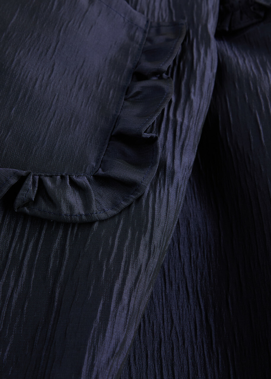 Sister Jane Pointe Straight-leg Taffeta Trousers Navy