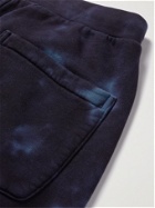 FRAME - Slim-Fit Tapered Tie-Dyed Cotton-Blend Sweatpants - Blue - S