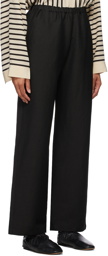 Totême Black Stretch Linen Lounge Pants