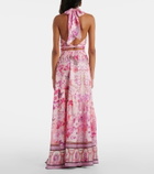 Camilla Floral embellished silk maxi skirt