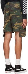 Rhude SSENSE Exclusive Brown Camo Cargo Shorts