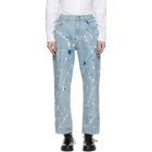Junya Watanabe Blue Paint Splatter Jeans