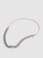 JIL SANDER Chain Necklace with Faux Pearls