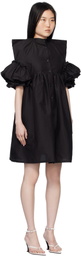 Pushbutton Black Square Minidress
