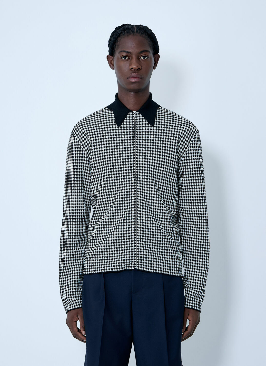 Jil Sander Houndstooth Zip-Up Shirt