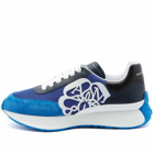 Alexander McQueen Men's Court Sneakers in Ocean/Navy/Black