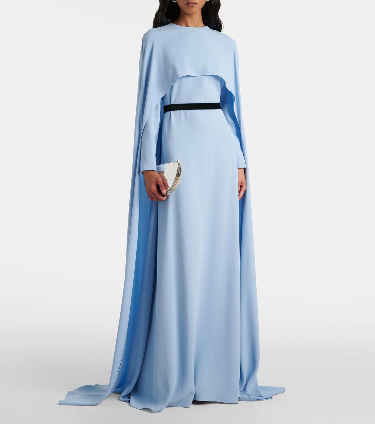 Markarian Natasha satin cape gown