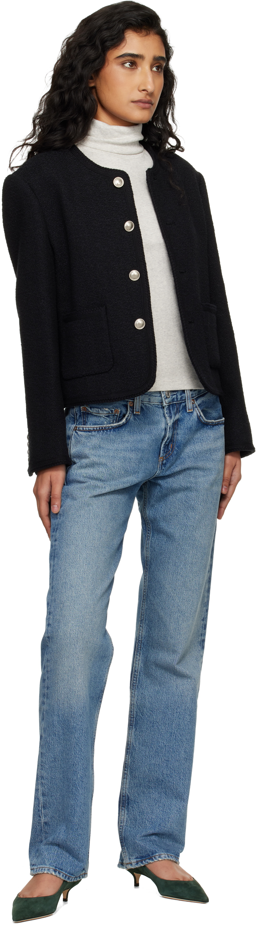 Dunst Black Classic Boucle Tweed Jacket