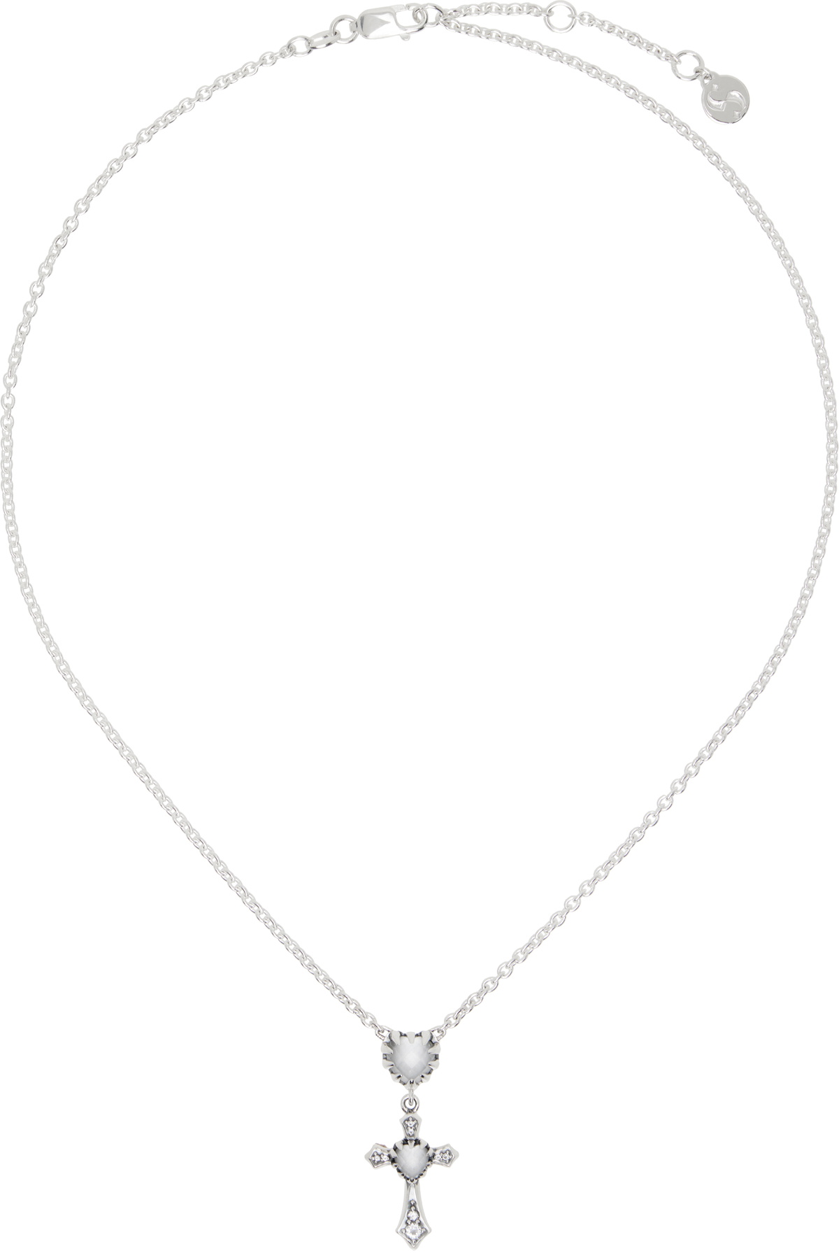 Stolen Girlfriends Club SSENSE Exclusive Silver Gothic Love Drop Necklace