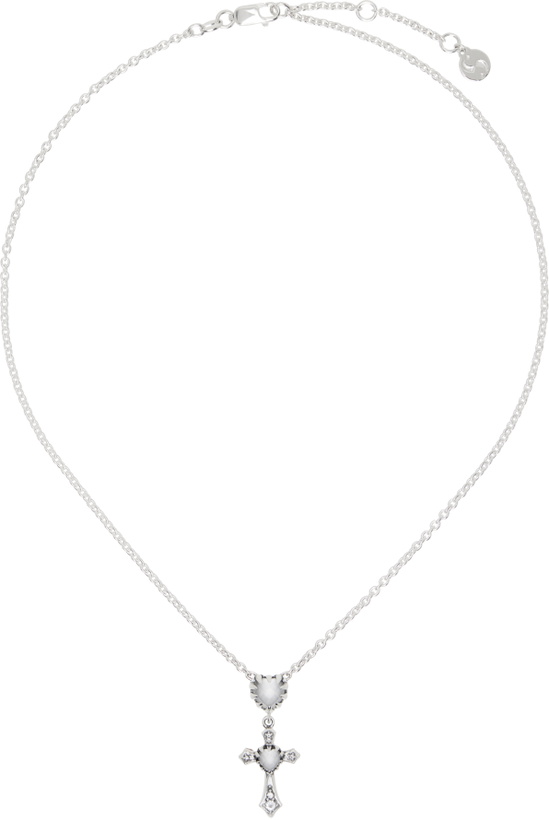 Photo: Stolen Girlfriends Club SSENSE Exclusive Silver Gothic Love Drop Necklace