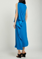 Joseph Aly Cascading Crepe Midi Dress Blue
