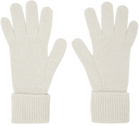 Burberry Off-White Logo-Embroidered Gloves
