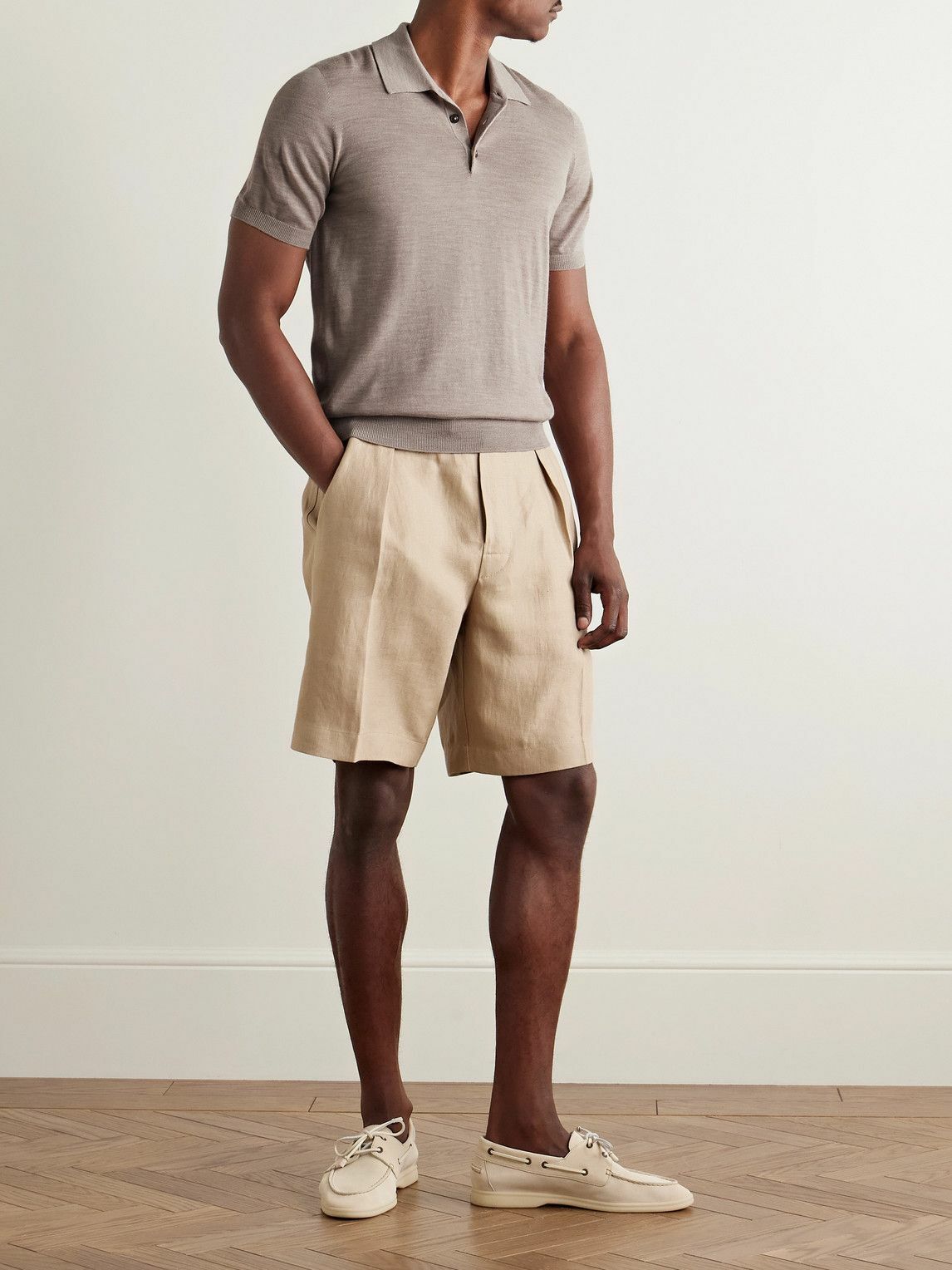 Purdey - Tantallon Slim-Fit Merino Wool Polo Shirt - Neutrals