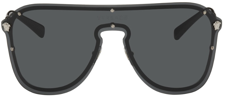 Photo: Versace Black Pilot Shield Sunglasses