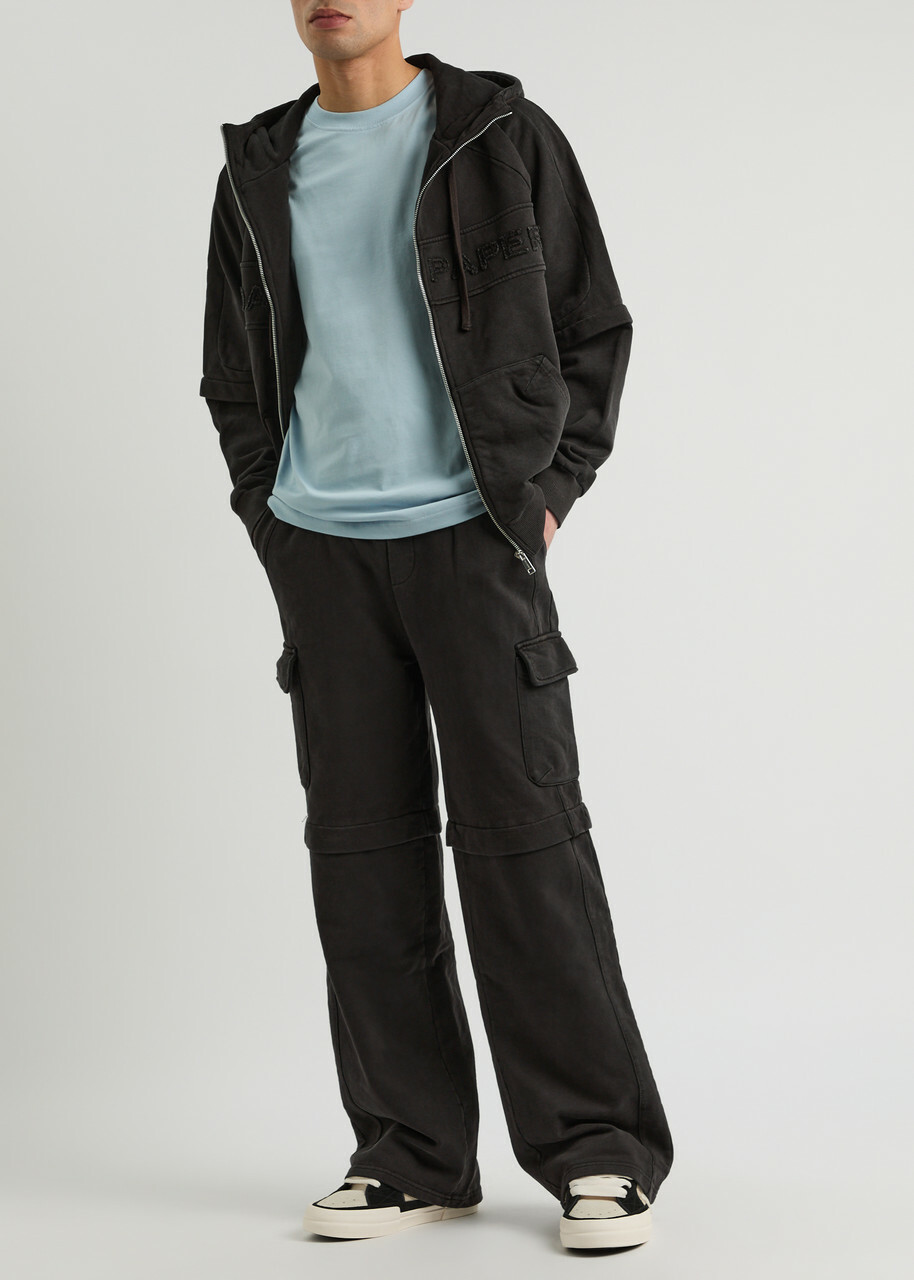 Daily Paper Straight-leg Cotton Cargo Sweatpants Black