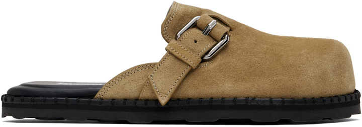 Photo: Moschino Beige Suede Slip-on Loafers