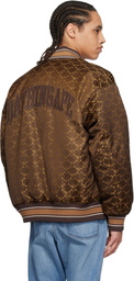 BAPE Brown ABC Camo Jacquard Reversible Bomber Jacket