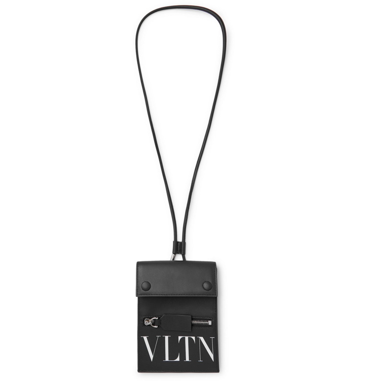 Photo: Valentino - Valentino Garavani Logo-Print Leather Pouch - Black