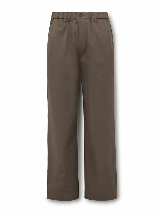 Photo: FRAME - Easy Straight-Leg Cotton-Twill Trousers - Brown