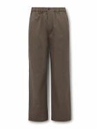 FRAME - Easy Straight-Leg Cotton-Twill Trousers - Brown