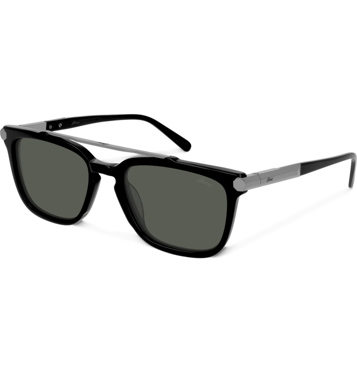 Photo: Brioni - Square-Frame Acetate and Gunmetal-Tone Sunglasses - Black
