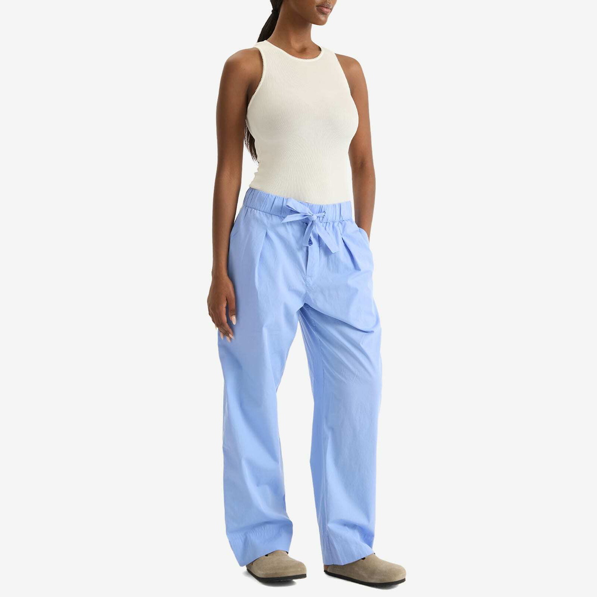 Tekla Fabrics Poplin Sleep Pant in Cornflower Blue