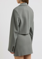 Nanushka Aidula Cropped Twill Blazer Grey