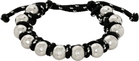 Balenciaga Silver & Black Malibu Ball Bracelet