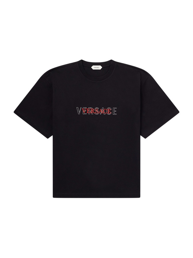 Photo: Versace - Logo-Detailed Cotton-Jersey T-Shirt - Black
