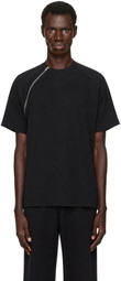 HELIOT EMIL Black Sequence Zip T-shirt