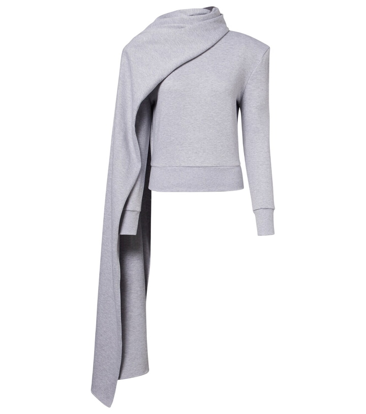 Photo: Magda Butrym Scarf-detail cotton-blend sweatshirt
