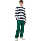 Billionaire Boys Club Navy and White Striped Rugby Long Sleeve T-Shirt