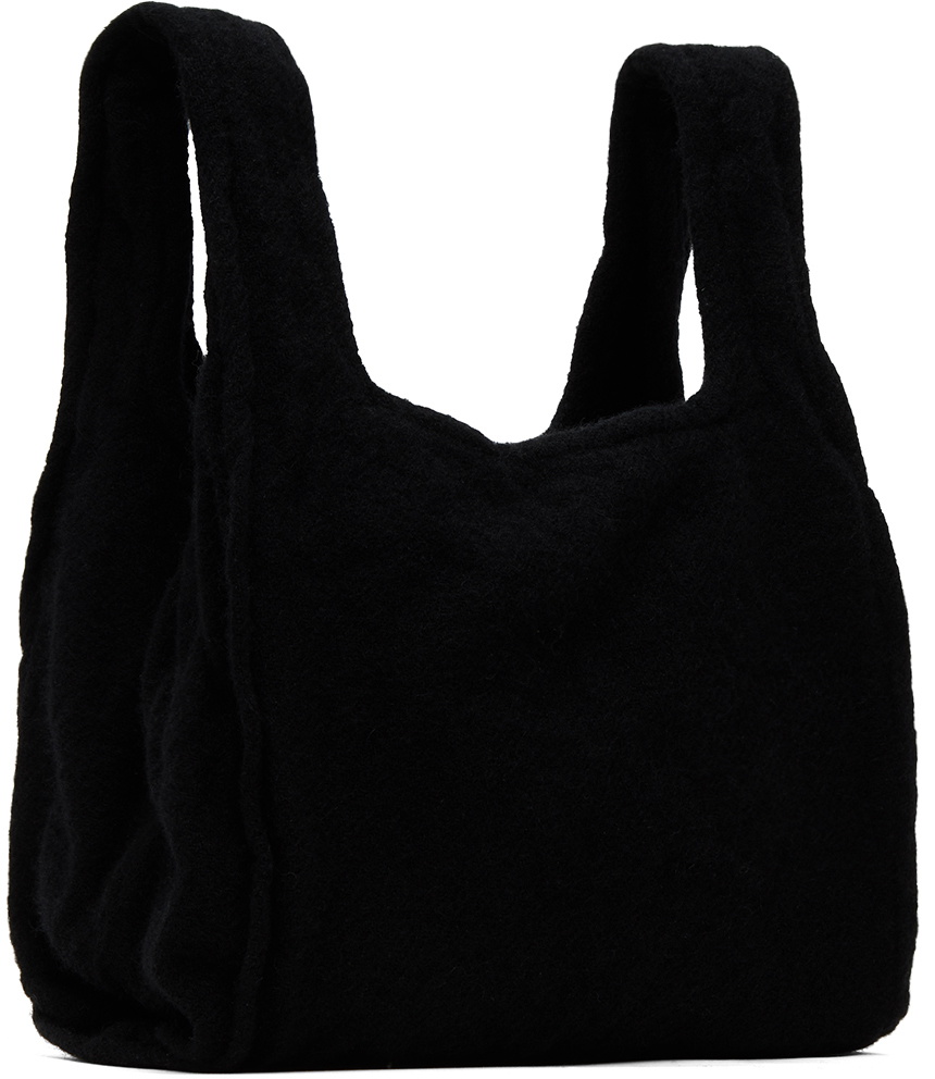 Black Comme des Garçons Black Wool Tweed Medium Tote