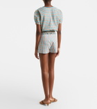 Faithfull Aurora checked cotton and linen shorts