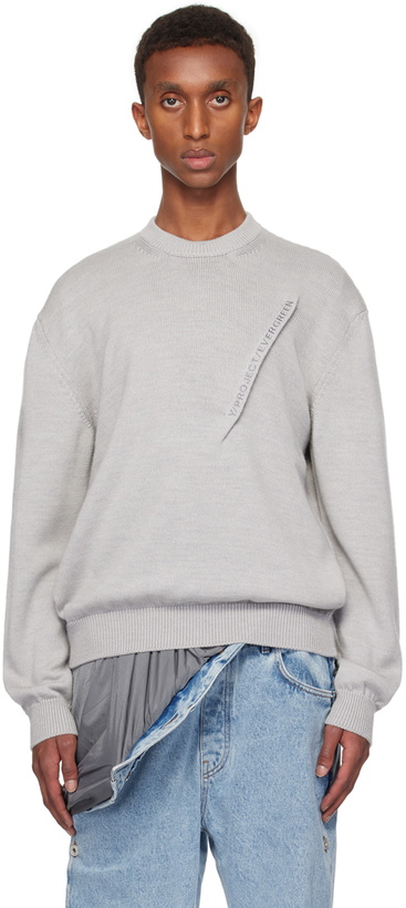 Photo: Y/Project Gray Pinched Logo Sweater
