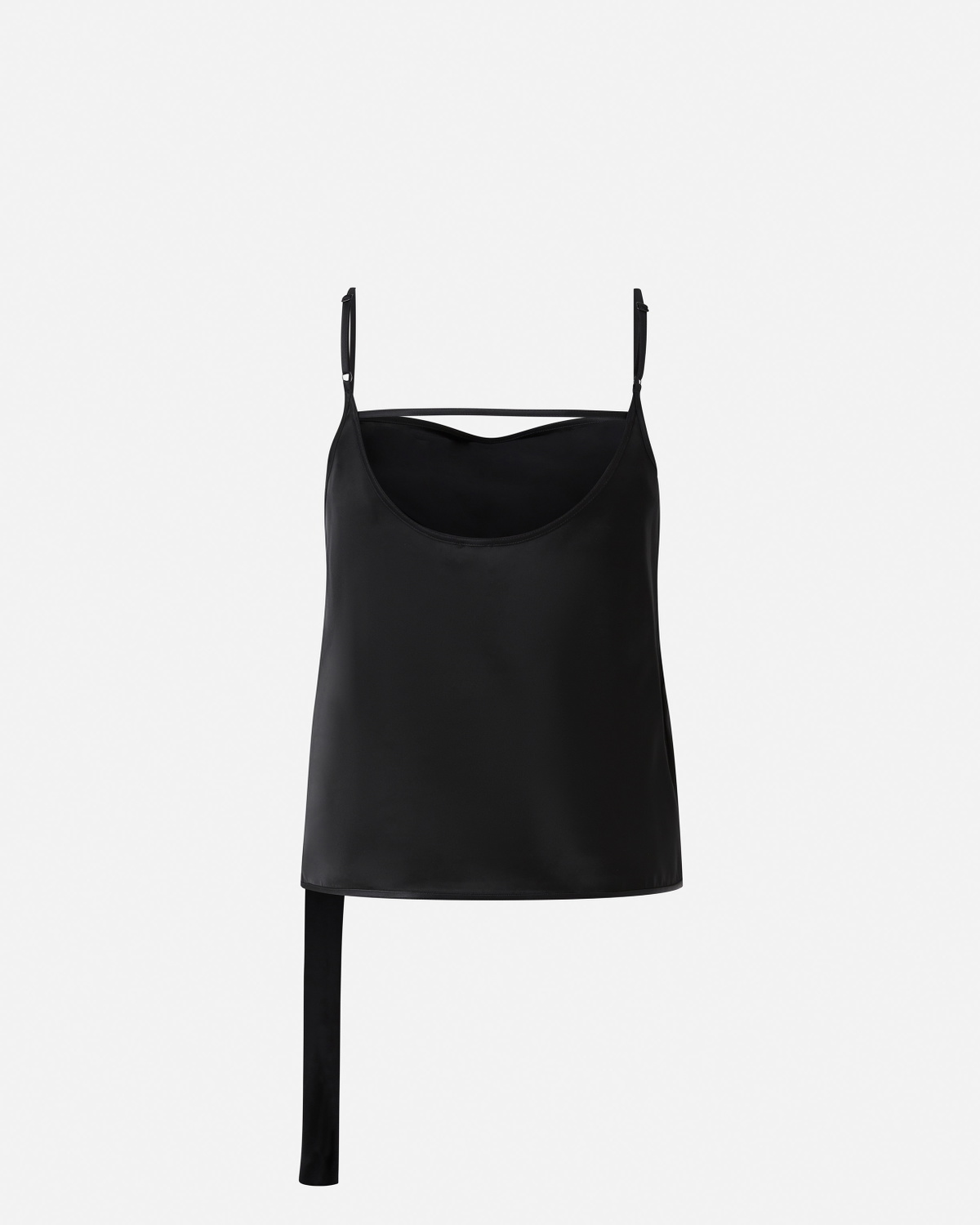 Pinko Satin Vest Top With Light Draping Limo Black